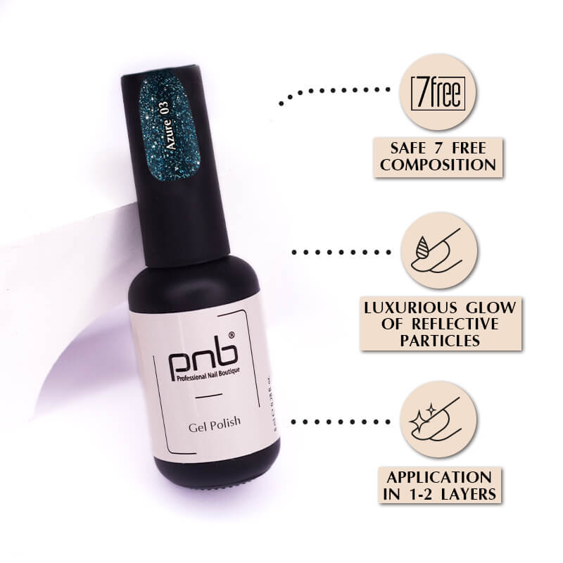 UV/LED Gel Polish SHOCK EFFECT 03 Azure PNB 8 ml