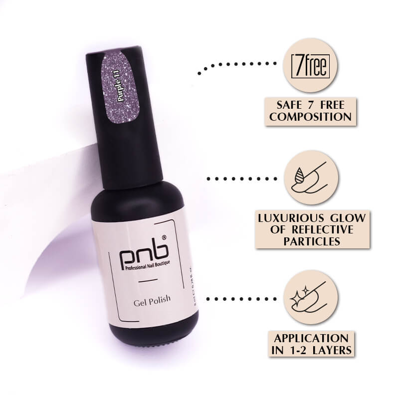 UV/LED Gel Polish SHOCK EFFECT 11 Purple PNB 8 ml