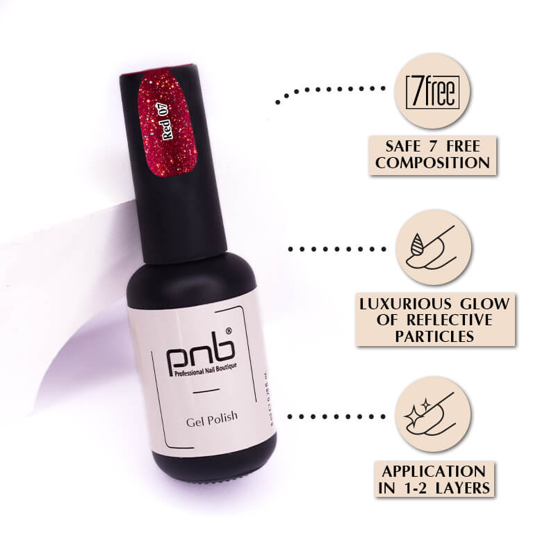 UV/LED Gel Polish SHOCK EFFECT 07 Red PNB 8 ml