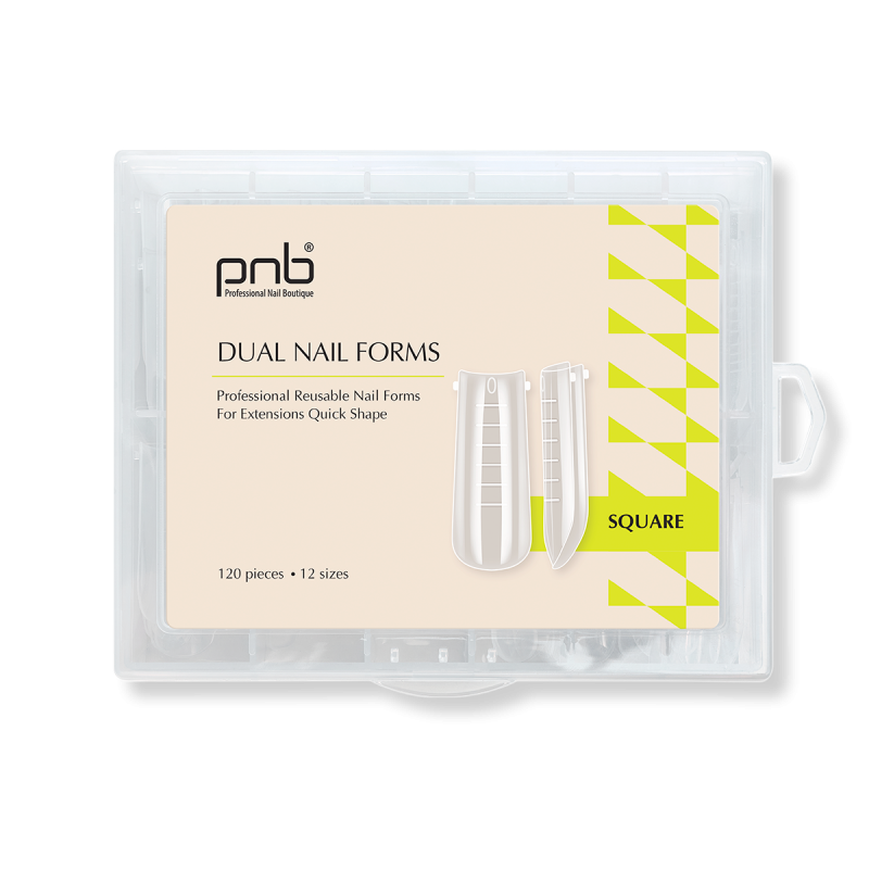Tipsy - formy  wielokrotnego użytku Dual Nail Forms PNB, Square 120 pcs