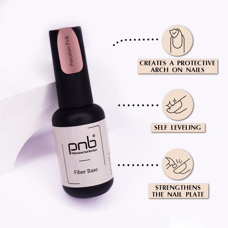 PNB UV/LED Fiber Base, Porcelain Pink, 8ml