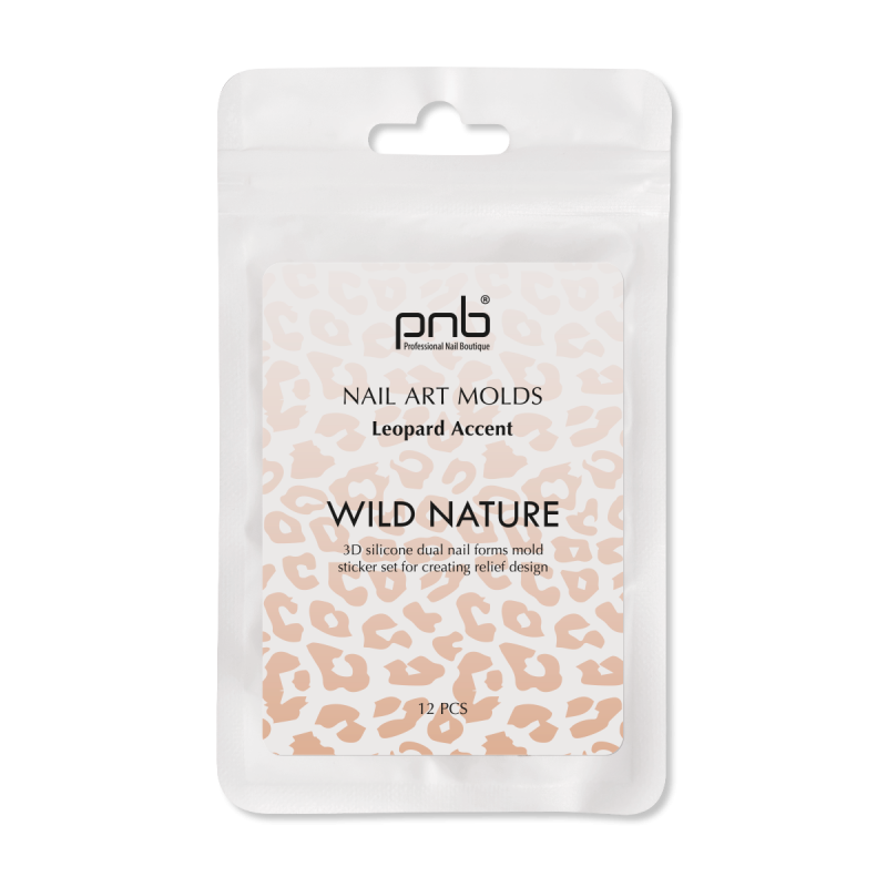 PNB Silicone molds for top shapes Wild Nature Nail Art Molds, Leopard, 12 pcs