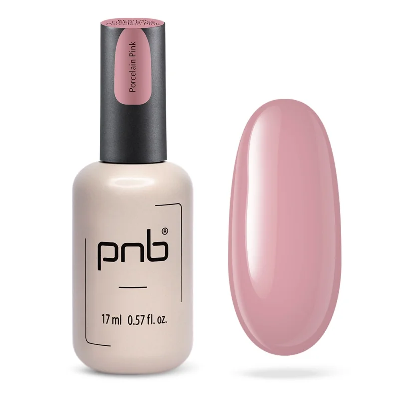 Baza hybrydowa z włóknami nylonowymi  UV/LED Revital Fiber Base PNB, Porcelain Pink, HEMA FREE, 17 ml