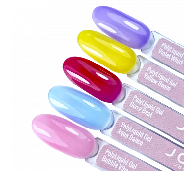 Wzornik PolyLiquid gel JOIA vegan, 5 witrażowych kolorów limit