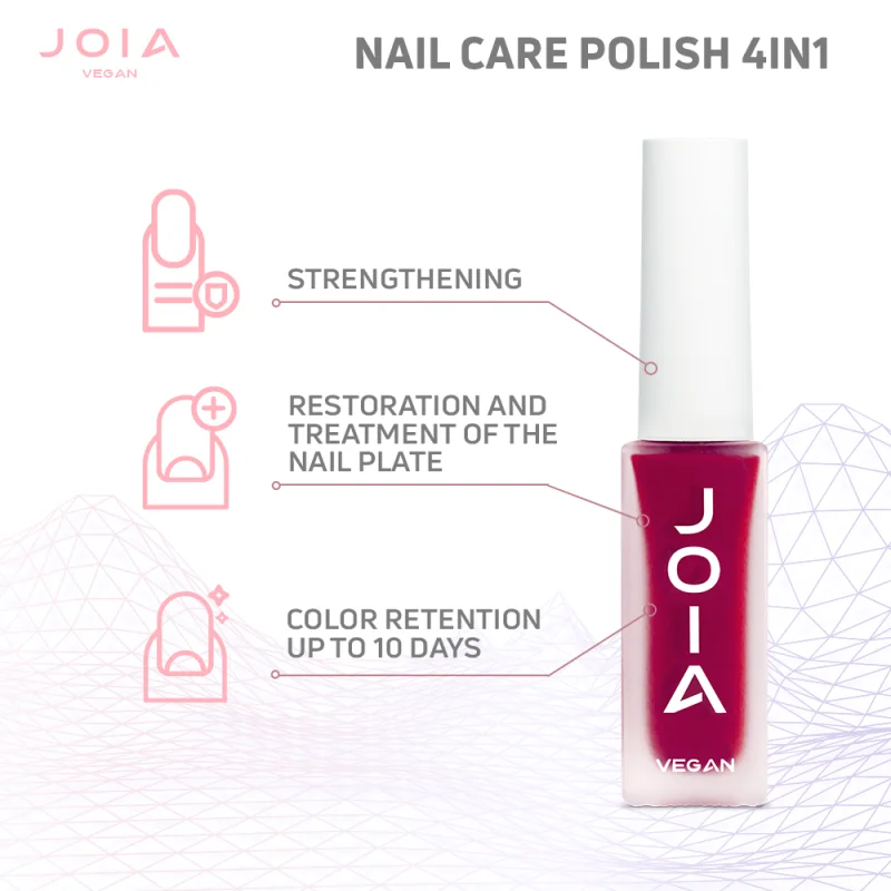 Nail care polish 4in1 JOIA vegan, 09 Wine Whisper, 8 ml
