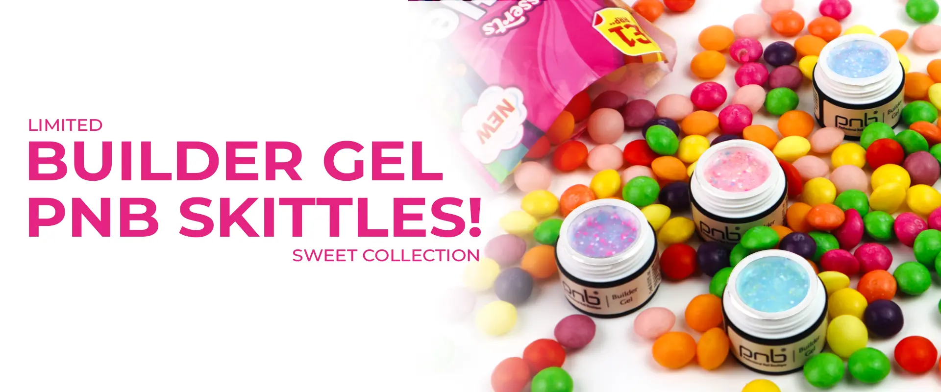 Nail Gels effect with multicolored particles