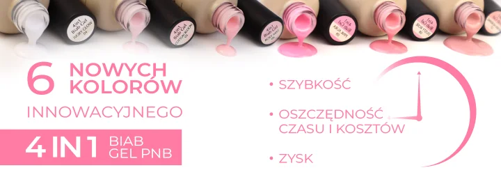 Nowe kolory innowacyjnego produktu 4 in 1 BIAB Gel PNB!