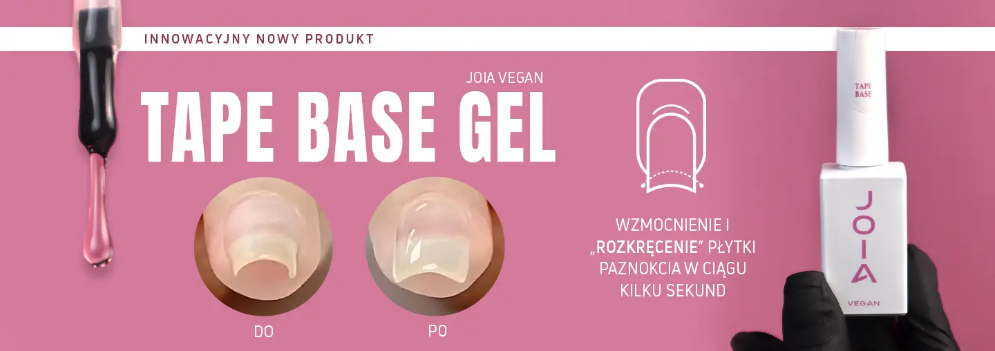 Innowacyjna nowość, której jeszcze nie było w Polsce – Tape Base Gel JOIA vegan! Wzmocnienie i „rozkręcenie” płytki paznokcia w kilka sekund!