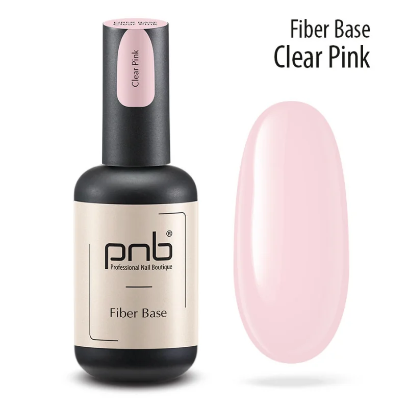 Baza hybrydowa z włóknami nylonowymi  UV/LED Fiber Base Clear Pink 17ml