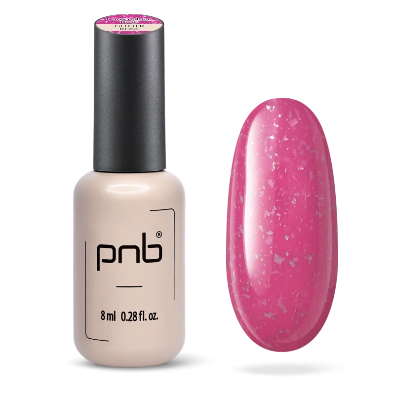 PNB UV/LED Camouflage Base, Glitter Rose, 8 ml