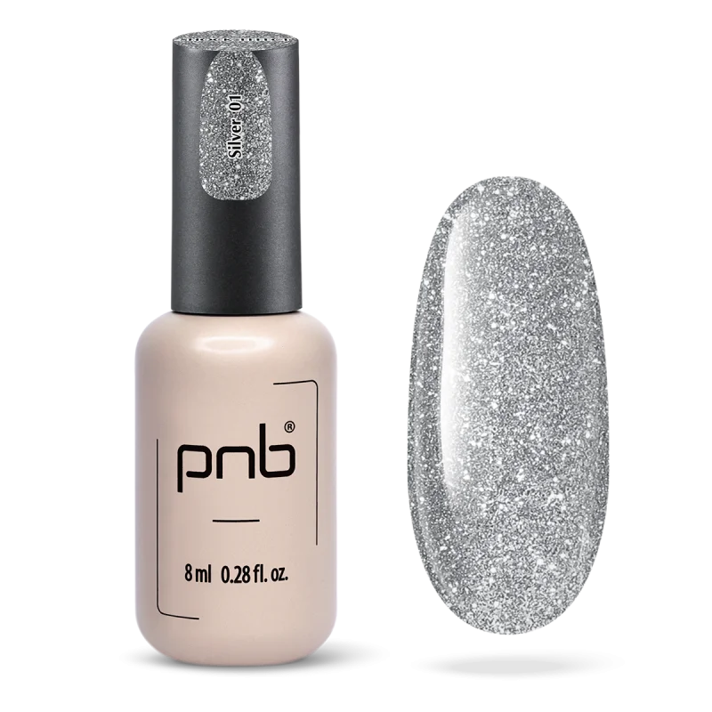 UV/LED Gel Polish SHOCK EFFECT 01 Silver PNB 8 ml