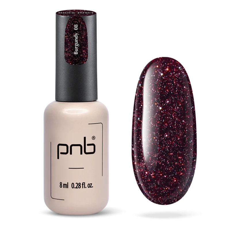 Lakier hybrydowy UV/LED Gel Polish SHOCK EFFECT 08 Burgundy   PNB 8 ml