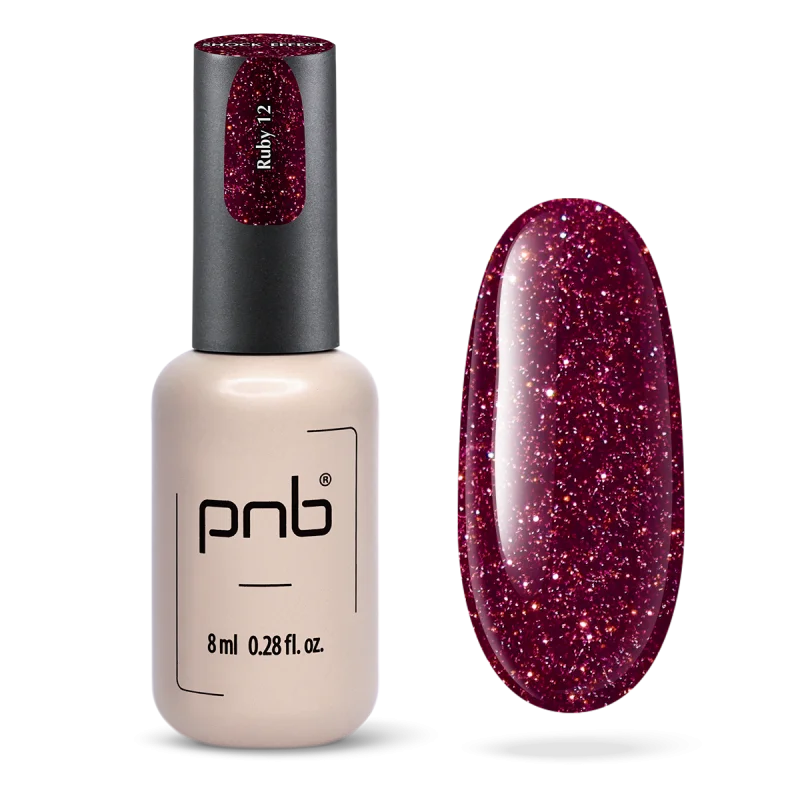 Lakier hybrydowy UV/LED Gel Polish SHOCK EFFECT 12 Ruby PNB 8 ml