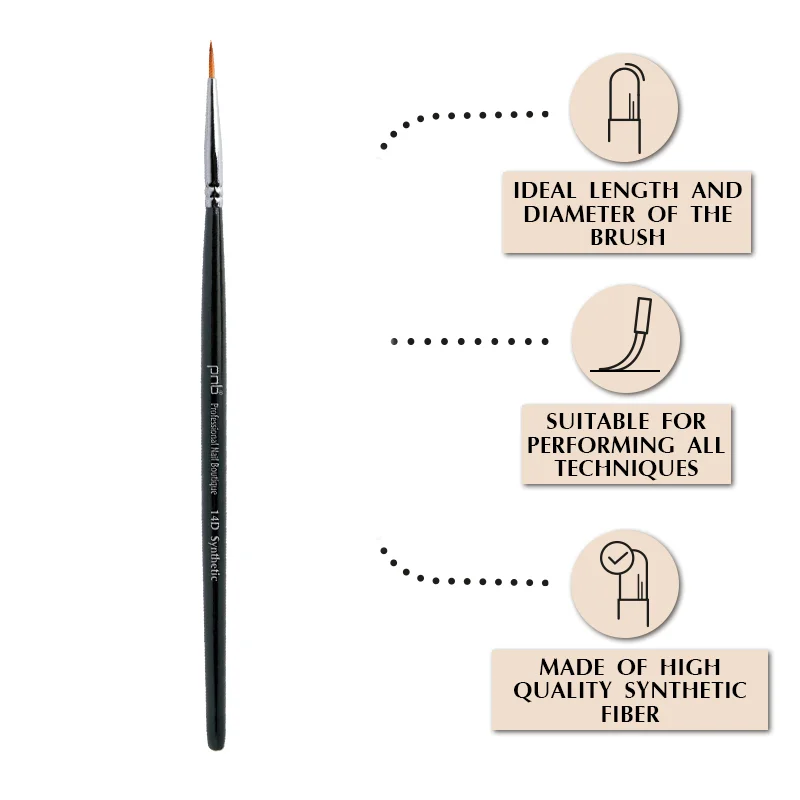 Pędzelek do zdobień 14D Nail Art Brush round 4-S PNB, nylon, 8 mm